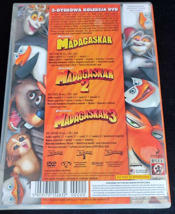 Madagaskar Trylogia DVD