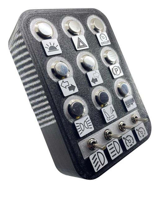 Button box ETS ATS Assetto Corsa symulator PC podświetlany LED metal