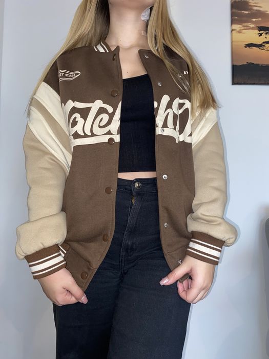 Bluza bomberka /bejsbolówka brązowo-beżowa Bershka