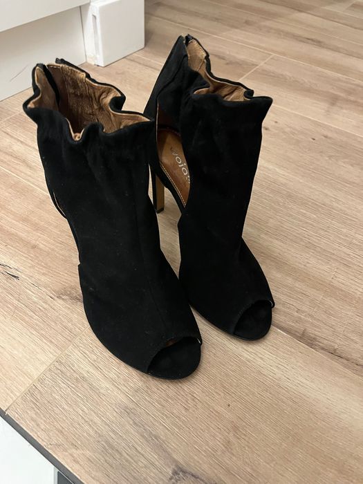 Czarne zamszowe sandały szpilki Wojas rozm. 37 nowe