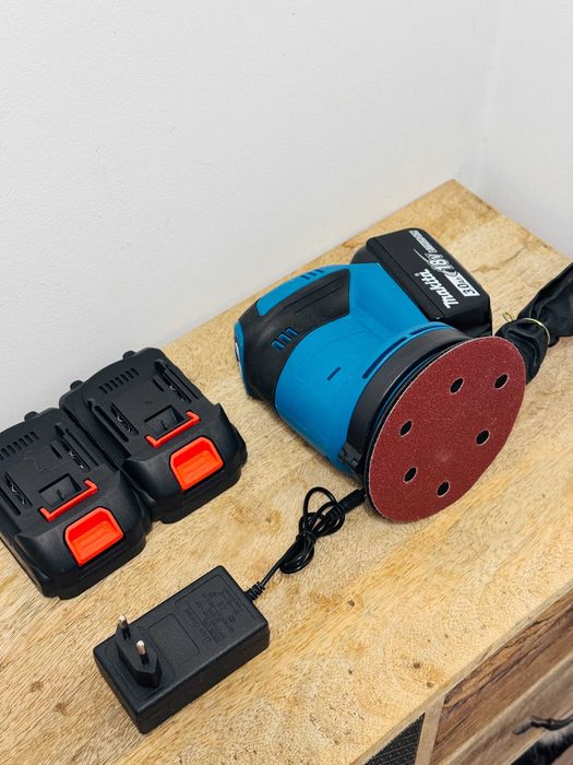 Szlifierka oscylacyjna duży zestaw 2x aku ładowarka + pady startowe