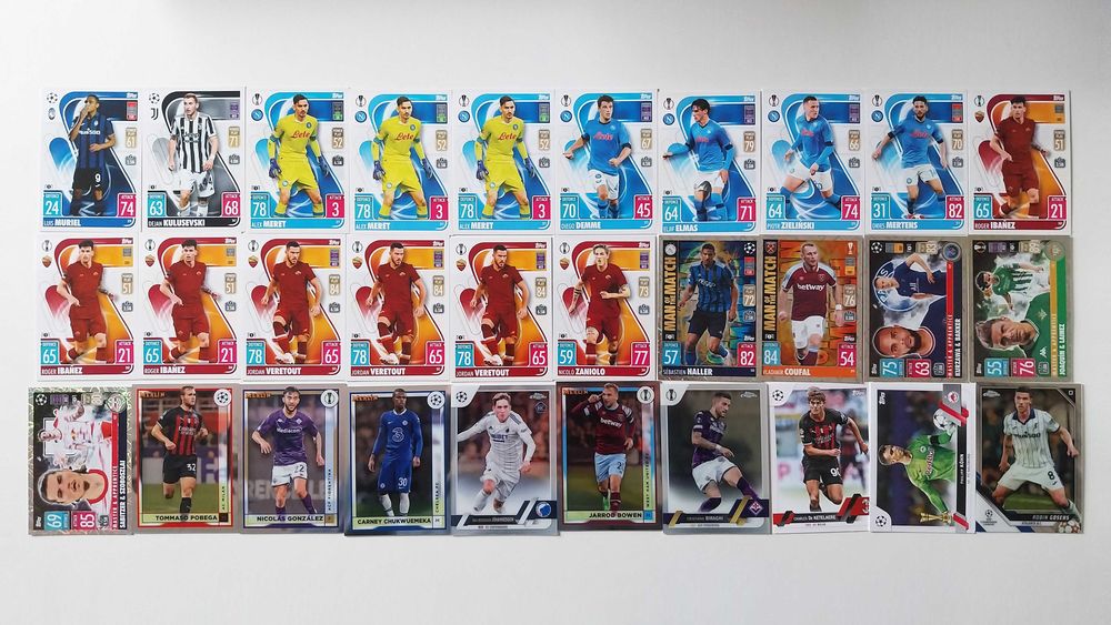 192 cards FUTEBOL várias coleções | Panini Topps lote ou venda a vulso