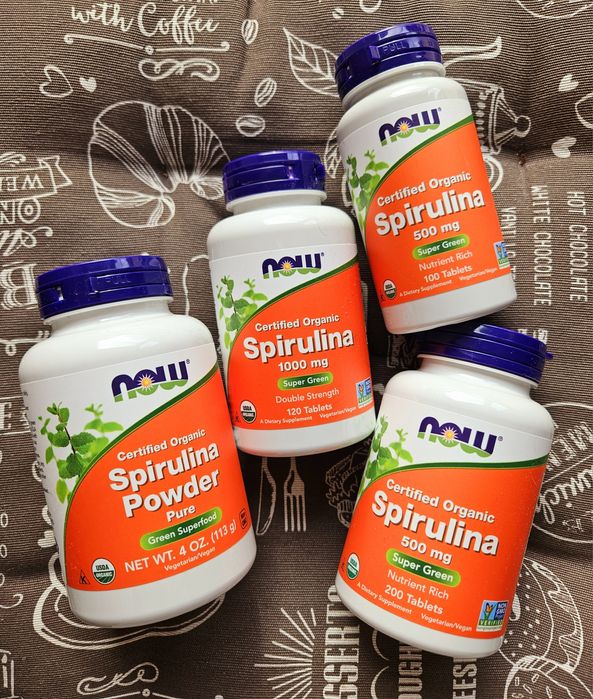 Спіруліна Спирулина 500 1000 порошок Now Foods California spirulina