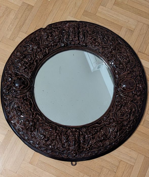 Lustro ozdobne, antykwariat, ceramiczne
