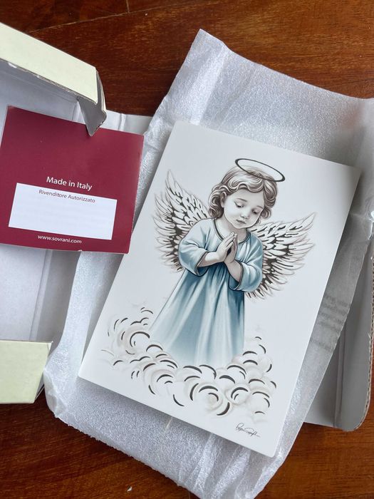 Imagem Anjo Celeste 10x14cm feito em Italia