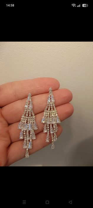 Kolczyki ślubne z kryształkami