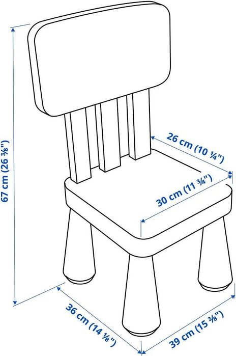 Conjunto mesa azul e cadeira também azul de criança
