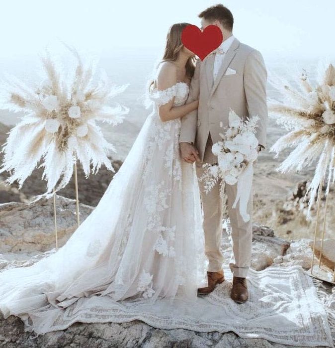 Suknia ślubna boho linia-A wesele 46 XXXL, 52 6XL, 54 7XL