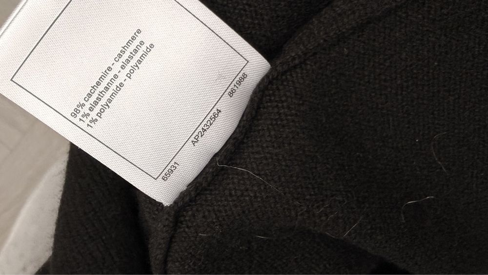 Sweter Chanel Kaszmirowy Czarny/Black