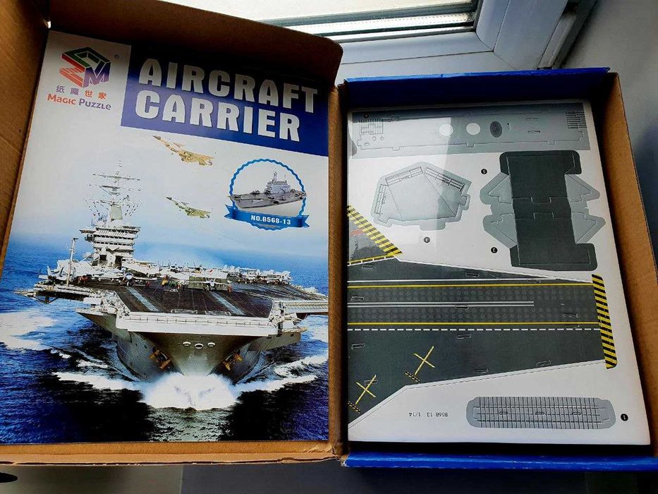 Музыкальная шкатулка  Robotime, 3Д пазл Aircraft Carrier Magic Puzzle