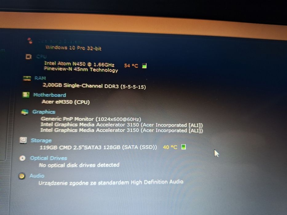 Laptop eMachines 350-21G16I - wysyłka gratis