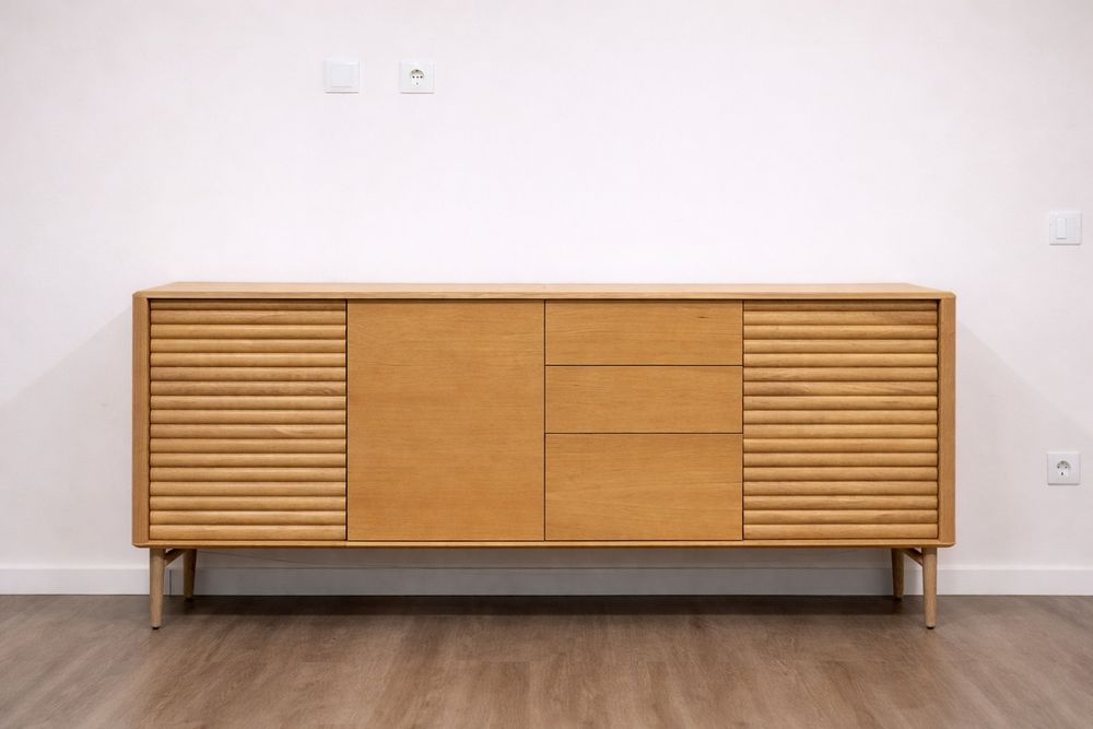 Aparador de madeira maciça e chapa de carvalho. Kavehome