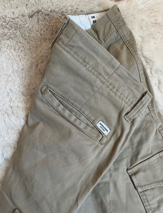 Spodnie cargo joggers Jack & Jones bezowe W28 L32 XS S