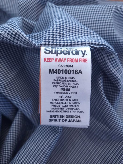 Koszula w drobną kratkę bawełniana regular fit Superdry rozmiar M