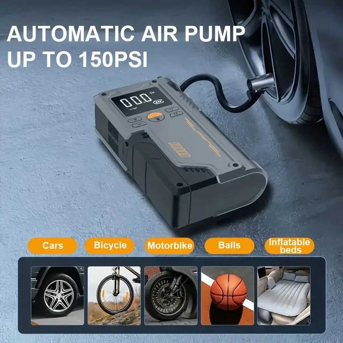 D73- 2 em 1 BOOSTER Jumpstarter e bomba de ar 2000a compressor de ar