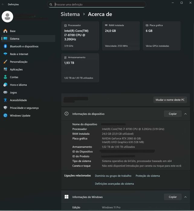 PC [CPU Intel i7-8700 | GPU NVIDIA RTX 2060 | RAM 24GB ] + Monitor Samsung 24'' + Light Bar Xiaomi (Oferta)