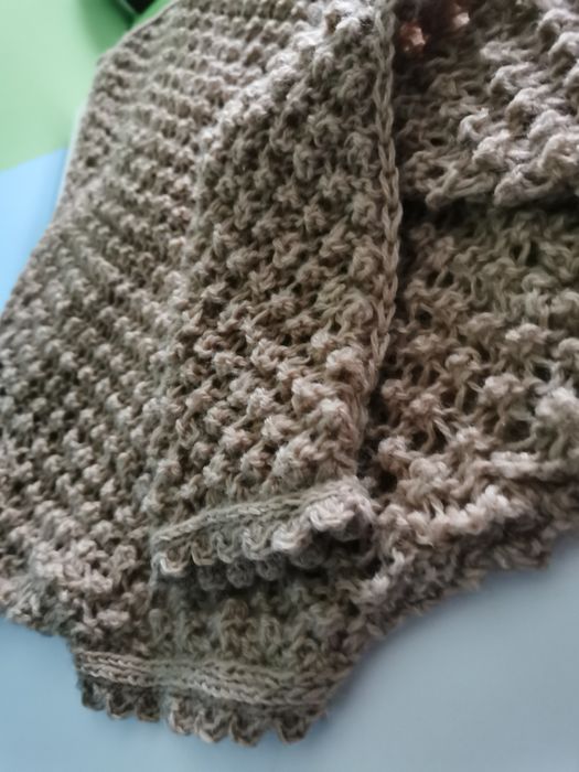 handmade na drutach wełna M ażurowy