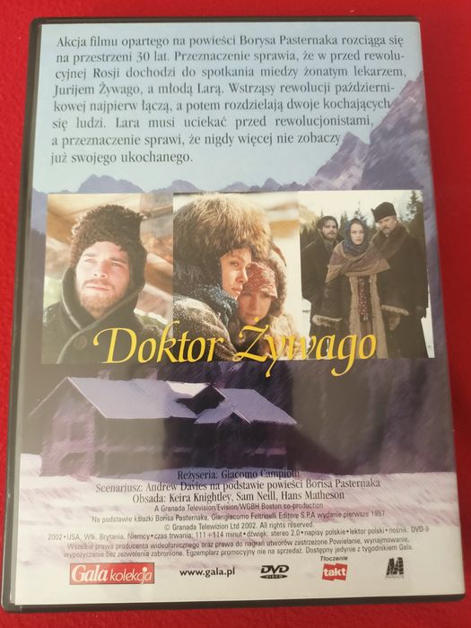 Doktor Żywago Keira Knightley Sam Neill DVD