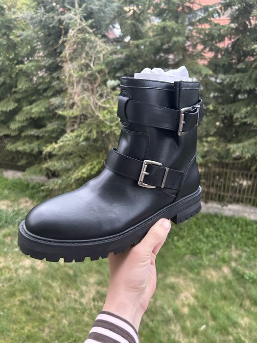Czarne skórzane botki Bianco Keira