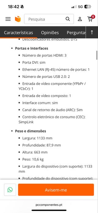 Tv LG para peças