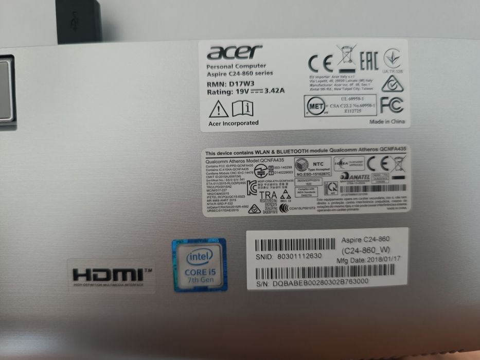 Acer Aspire C24 AIO + Teclado e Rato All in One