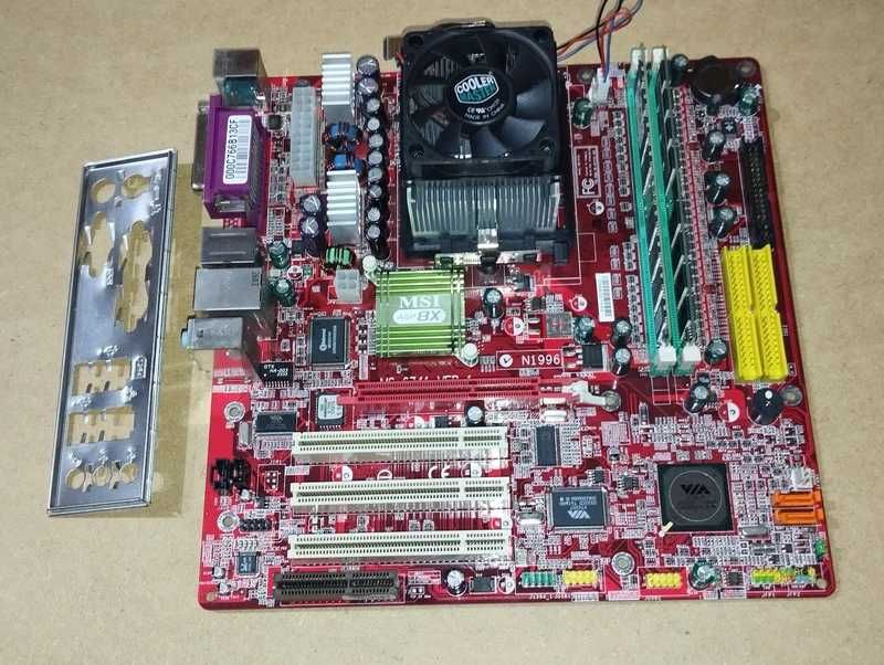 Płyta MSI MS-6741 Procesor Radiator Pamięć Maskownica