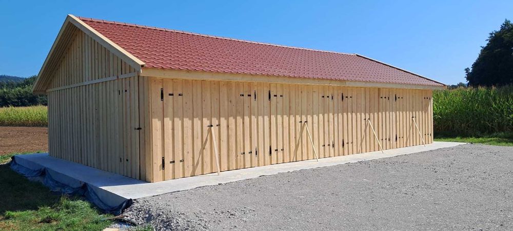 Garaż drewniany 12 x 6 Wiata Stodoła  hala blachodachówka wysokość  2m