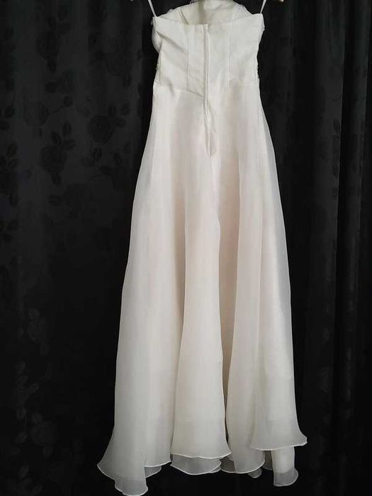 suknia ślubna śmietanowa XS/S/M-vintage+welon