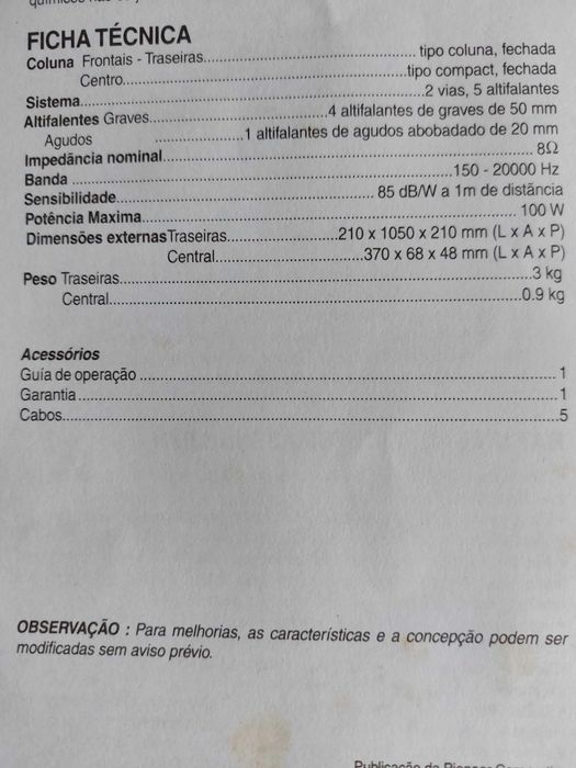 Home cinema 5.1 Pioneer S-SP410 (Novo - Nunca Usado)