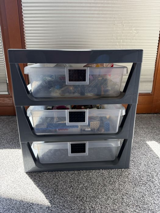 LEGO szafka z szufladami szara plastikowa