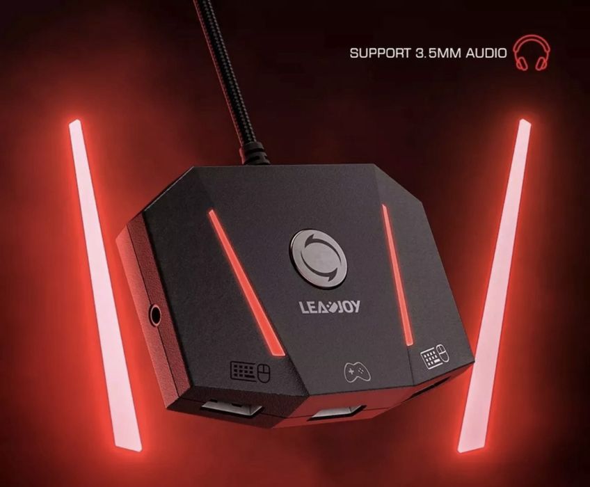 Адаптер-конвертер HUB LEADJOY VX2 AimBox для ігрової клавіатури та миші сумісний PS4/N-Switch/Xbox One, series X/S