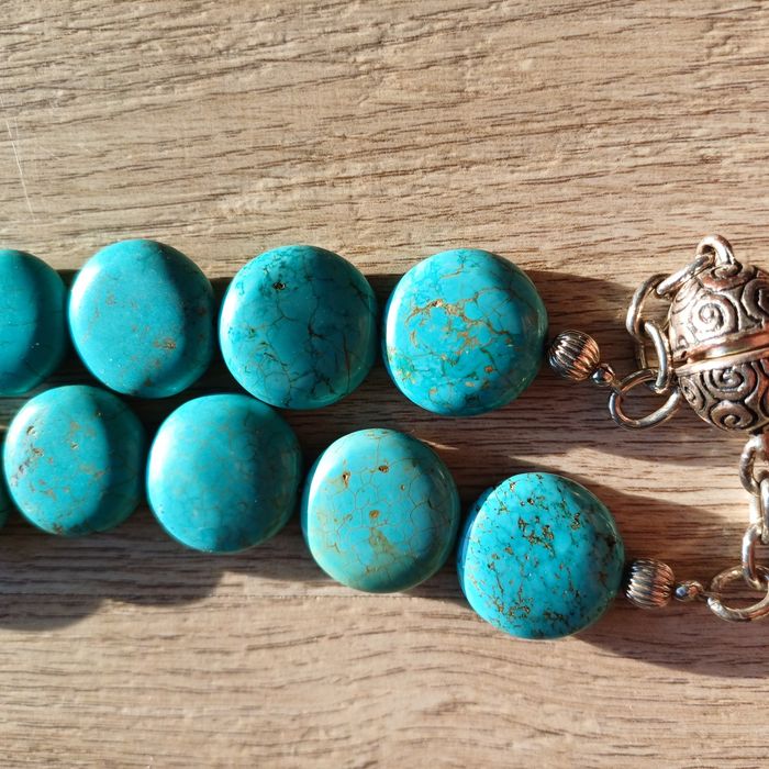 naszyjnik z prawdziwych TURKUSÓW kamieni