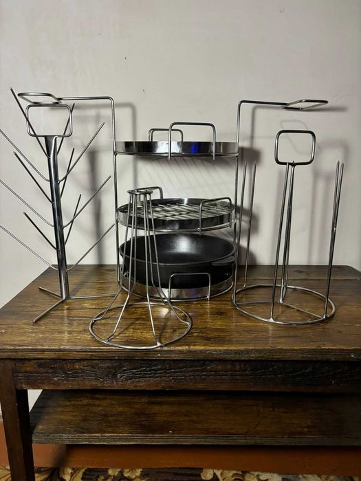 Набір 5в1 для тандира,сітка розбірна ялинка шомпурниця сковородка