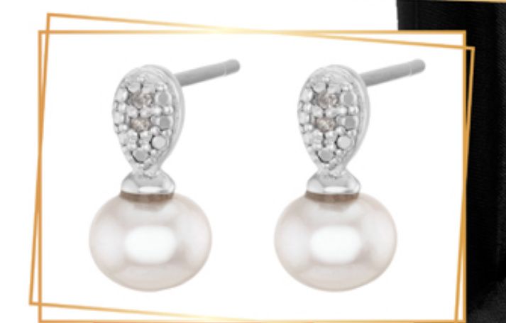 Avon Kolczyki z diamentami i perłami