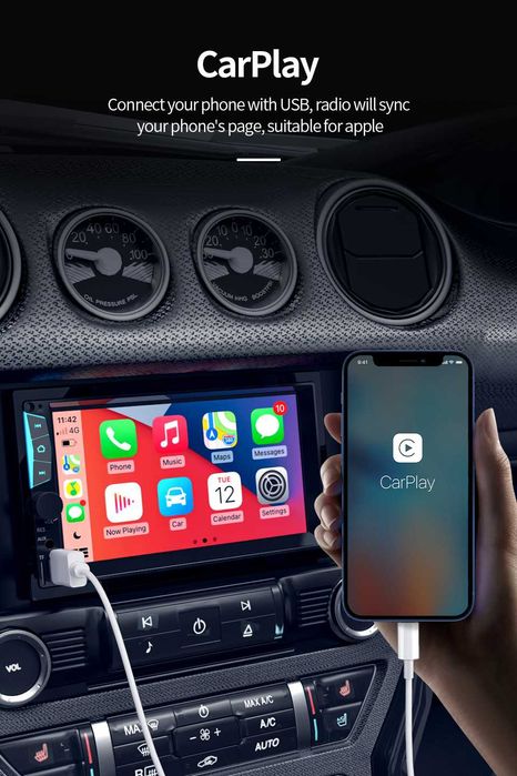 2023 - RÁDIO 7 POLEGADAS - COM CARPLAY E ANDROID AUTOMÁTICO - NOVO