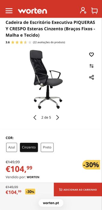 Cadeira de escritório em Ótimo Estado