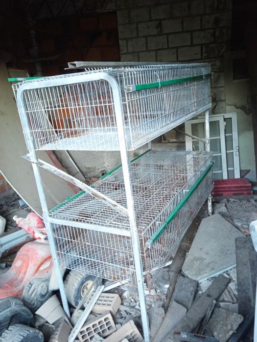 Gaiolas de coelhos dupla com comedouros