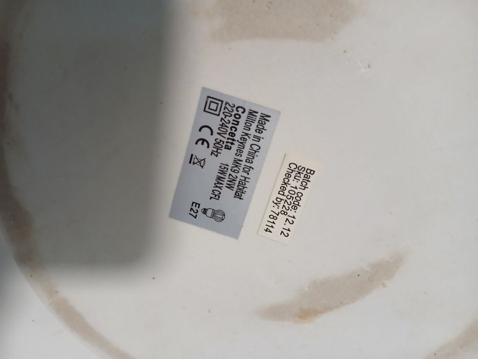 Candeeiro em porcelana para Habitat