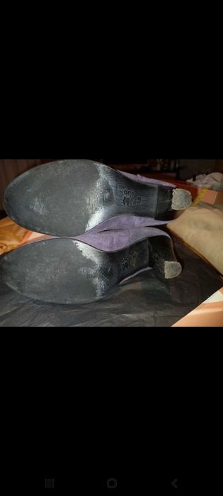 Botins de salto alto, de camurça, roxos - Guimarães