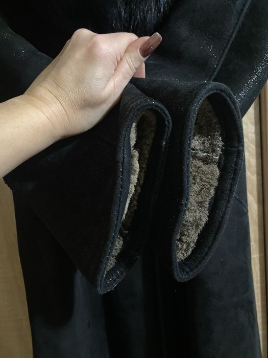 Дублянка преміум натуральне хутро овчина,комір песець