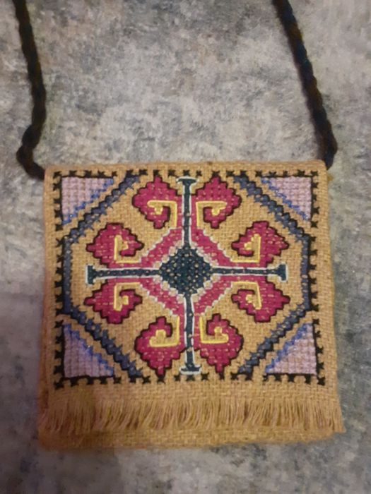Torebka z juty hand made wyszycia okazja