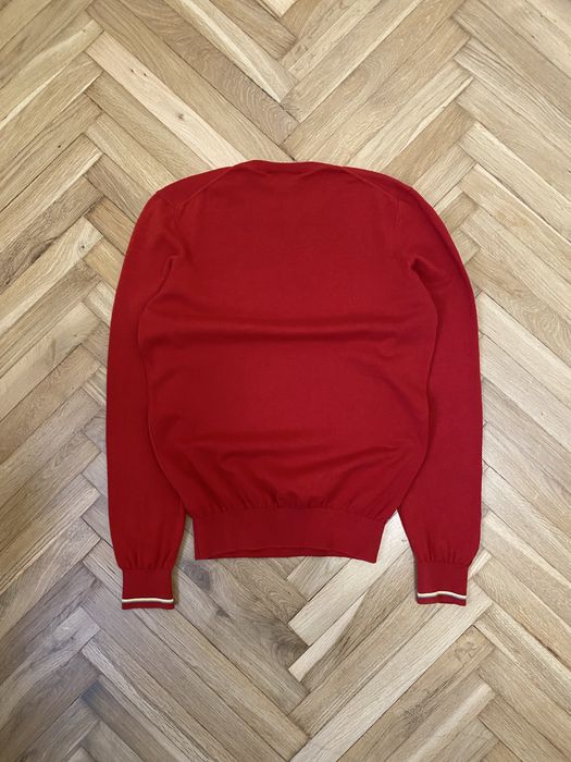 Męski czerwony sweter Lacoste S bawełniany