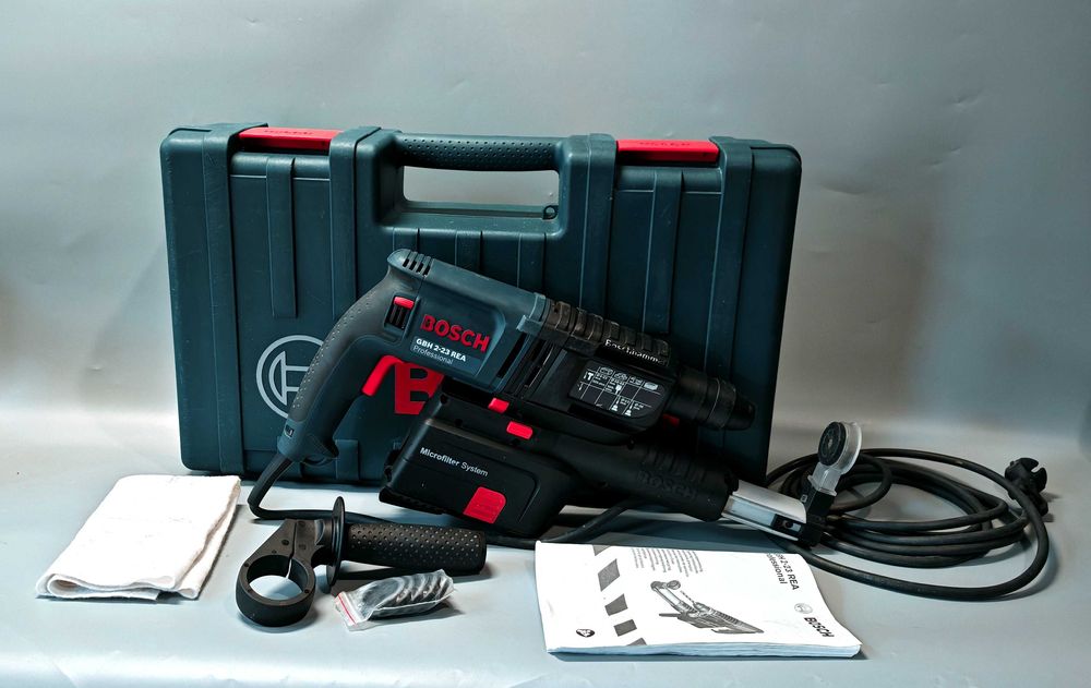 Młotowiertarka Bosch GBH 2-23 REA + moduł odsysający Kufer jak Nowa !