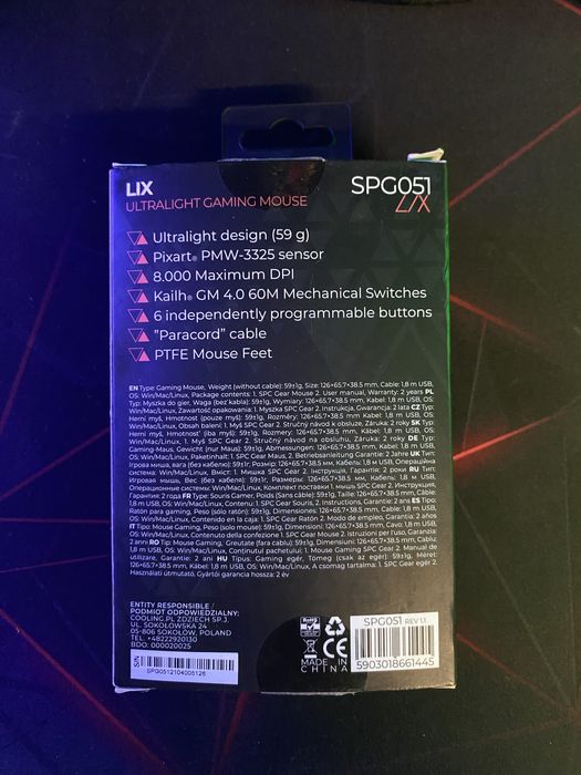 Myszka przewodowa SPC Gear LIX