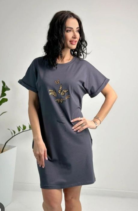 Нова літня жіноча сукня туніка у стилі оверсайз платье