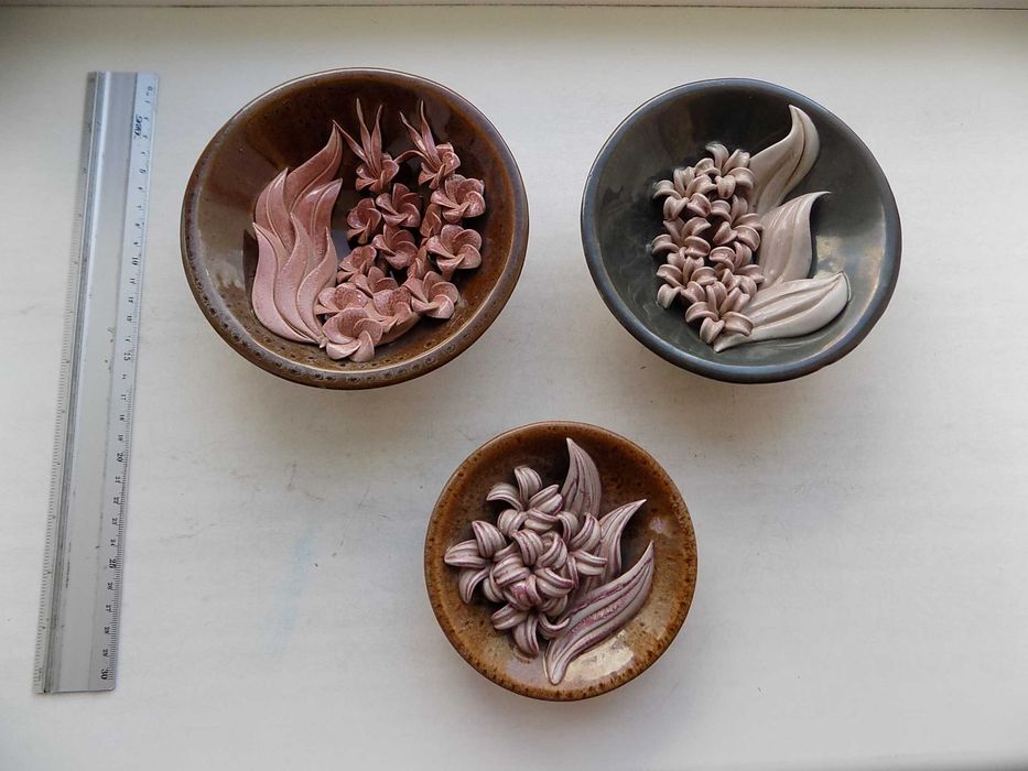 Тарілка декоративна Квіти Кооператив Гончар Львів кераміка Ціна за 1шт