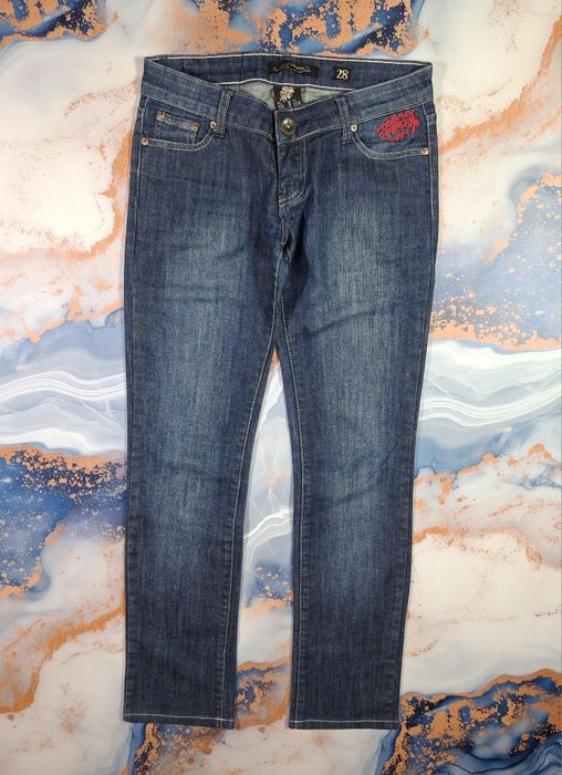 Джинсы Ed hardy By Christian Audigier женские Размер S-M штаны брюки y2k