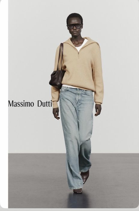 Светр massimo dutti зіп колір верблюжий
