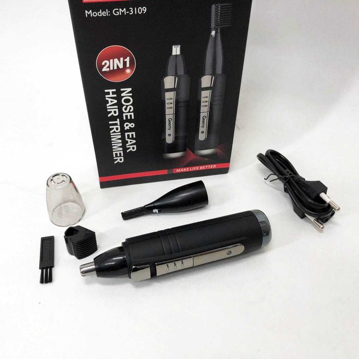 Тример для носа, вух, брів, тример 2в1 бездротовий, машинка GEMEI