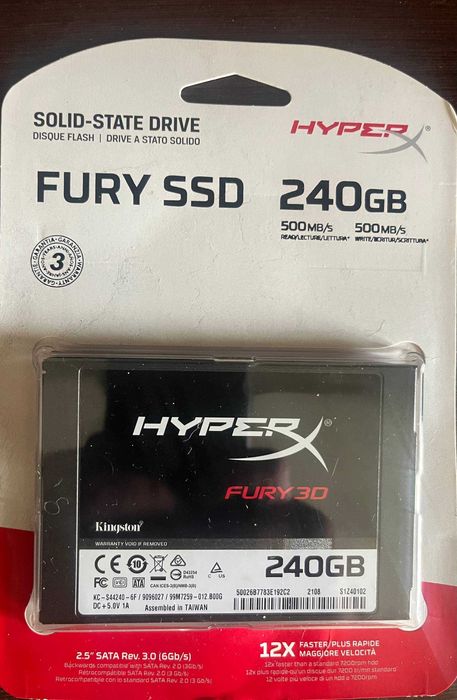 Продам Kingston HyperX Fury 3D 240GB 2.5" SATA III (TLC)